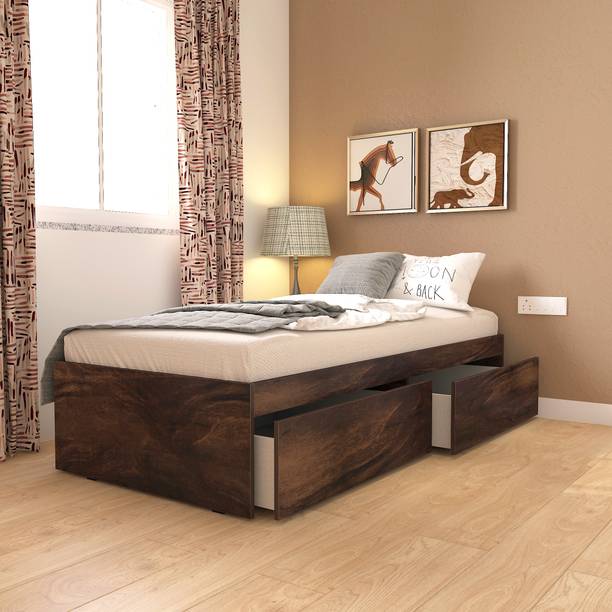 Studio Kook Tribe Engineered Wood Single Drawer Bed, 202 cm x 95 cm (6.63 ft x 3.12 ft)