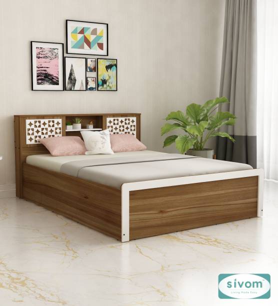 SIVOM Orient Modular Box Bed with Storage Engineered Wood Queen Box Bed