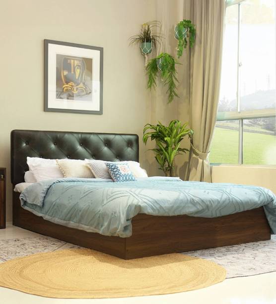Mintwud from Pepperfry Bashira Wooden Queen Bed/Wooden Cot/Palaung With Box Storage For Bedroom/Home Engineered Wood Queen Box Bed