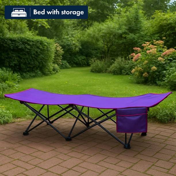 VALAJOGI Portable Sleeping Cot for Adults, Outdoor Travel, Hiking, Beach, Patio & Garden Metal Single Box Bed, 190 cm x 70 cm (6.23 ft x 2.3 ft)