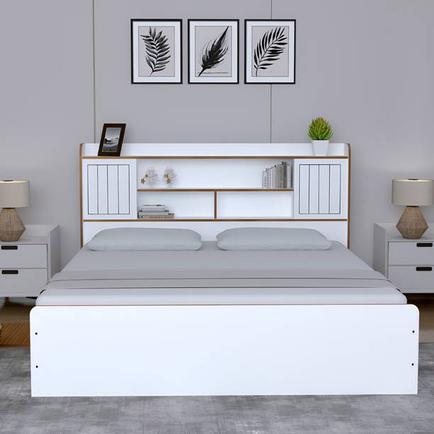 neuspace Amber Engineered Wood King Box Bed, 221 cm x 194 cm (7.25 ft x 6.36 ft)
