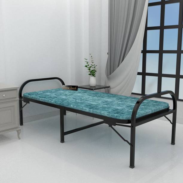 HoneyTouch Folding Bed for Sleeping with Mattress Top Metal Single Bed