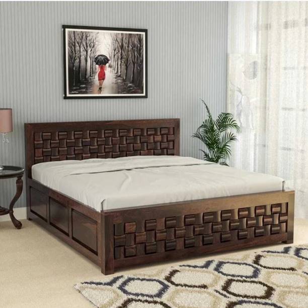 Devsignature Sheesham Wood King Box Bed/Wooden Bed/Wooden Cot With Storage For Home Solid Wood King Box Bed