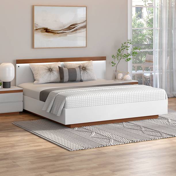 Durian JUDA Engineered Wood Queen Bed, 204 cm x 158 cm (6.69 ft x 5.18 ft)