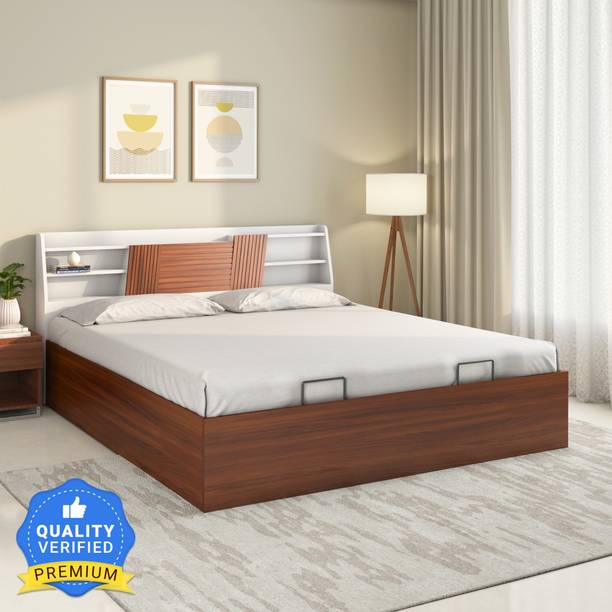 Nilkamal Hydraulic Storage | Headboard Storage | 1 Year Warranty Engineered Wood King Hydraulic Bed