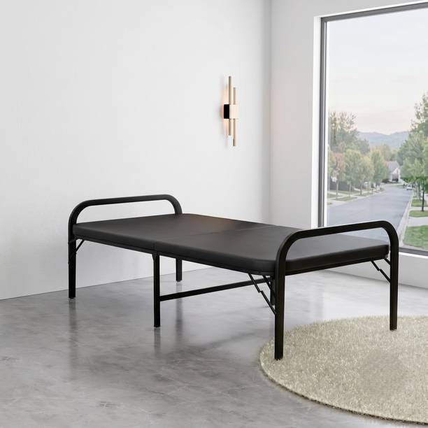 FURNIMAX Double Layer Mattress, Metal Single Bed, 183 cm x 76 cm (6.0 ft x 2.49 ft)