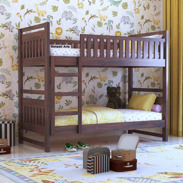 Ganpati Arts Sheesham Wood Swift Bunk Bed Without Storage For Kids/Kids room Solid Wood Single Bed