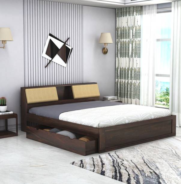 SUNCROWN Purest Solid Wood Queen Drawer Bed, 224 cm x 158 cm (7.35 ft x 5.18 ft)
