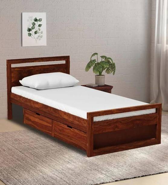 Ferrovilla Solid Wood Single Drawer Bed, 198.12 cm x 91.44 cm (6.5 ft x 3.0 ft)