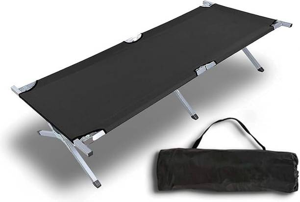 hakily Lightweight Folding Camping Bed Portable Bed for Home Office Lawn Outing Camping Metal Single Bed, 190 cm x 63 cm (6.23 ft x 2.07 ft)