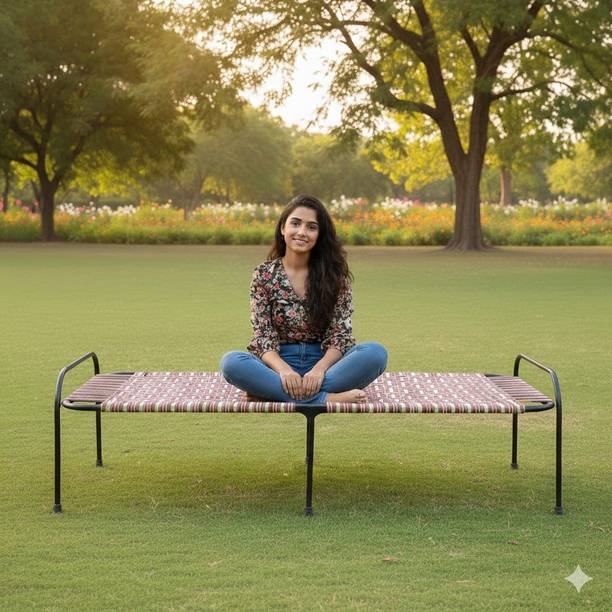 BUYMORE PORTABLE BED 3X6 Metal Single Bed, 182 cm x 76 cm (5.97 ft x 2.49 ft)