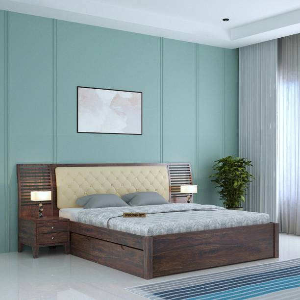 WOODENJOY Sheesham Wood Bed/Cot Bed/Palang For Bed Room/Home/Hotel Solid Wood King Drawer Bed
