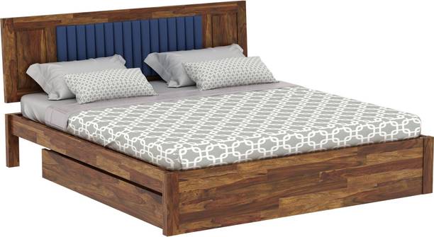 Vintage Home Avinya Sheesham ( Rosewood ) Jodhpur Furniture Solid Wood King Drawer Bed