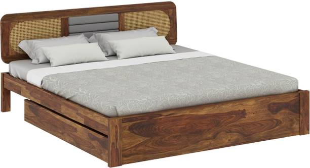 Vintage Home Oasis Ratan Rosewood ( Sheesham ) Jodhpur Furniture Solid Wood King Drawer Bed, 210.82 cm x 190.5 cm (6.92 ft x 6.25 ft)