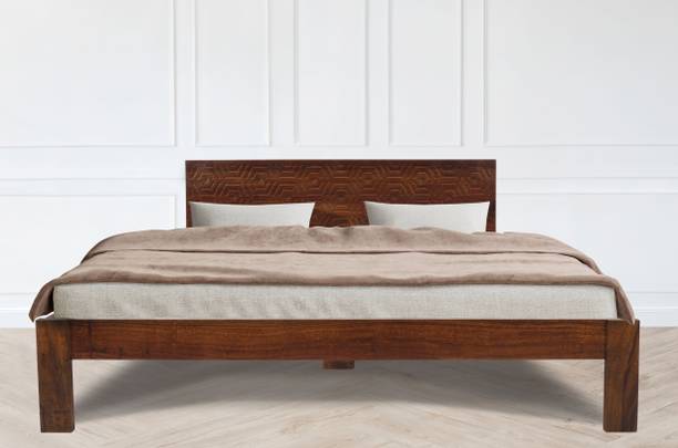 Perfect Pieces Sheesham (Rosewood) Bed for Bedroom Solid Wood King Bed, 208 cm x 193 cm (6.82 ft x 6.33 ft)