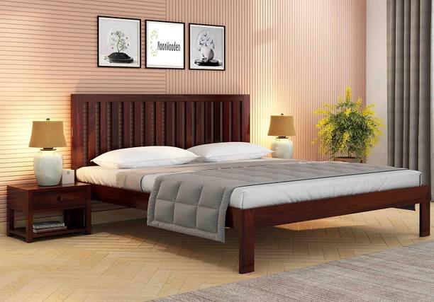 Flipkart Perfect Homes Wooden Double Bed Cot Bed Furniture Solid Wood Queen Bed