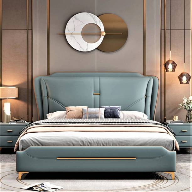 Wakeup India Astra Upholstered Bed | Leatherette Fabric Bed with Storage | 78x72 Inch Engineered Wood King Box Bed