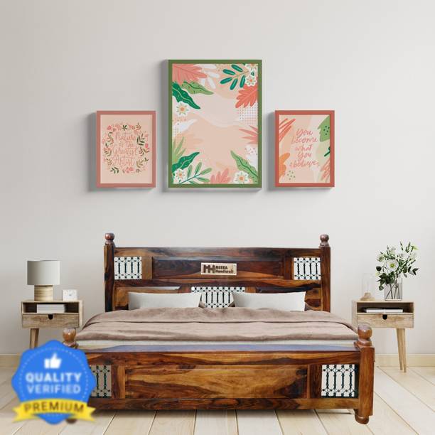 Meera Handicraft bed solid sheesham wood in queen size Delivery Condition - DIY(Do-It-Yourself)) Solid Wood Queen Bed