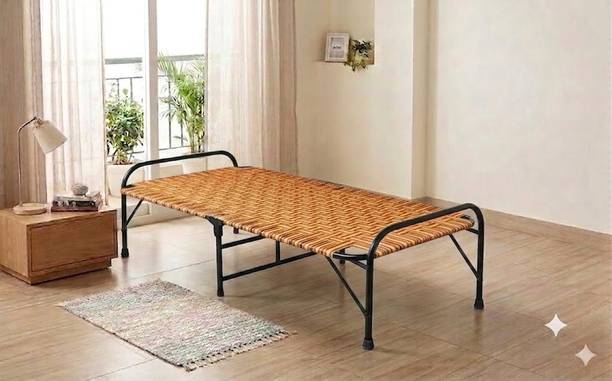 Malik Enterprises Folding Cot Single Bed Metal Frame Sleeping Cot Heavy Duty Foldable Charpai Metal Single Bed, 180 cm x 90 cm (5.91 ft x 2.95 ft)