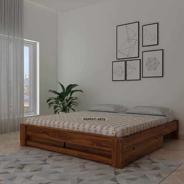 Ganpati Arts Foster Sheesham Wood Bed/Cot With Drawer Storage | Solid Wood Queen Drawer Bed, 205 cm x 160 cm (6.73 ft x 5.25 ft)