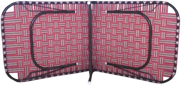 HussainFuniture Foldable Bed Portable Single Folding Bed Niwar Charpai Khatiya Bed for Sleeping Metal Single Bed