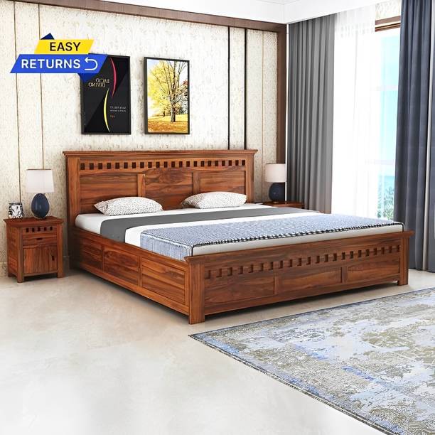 Shree Jeen Mata Enterprises EVO Edition Box Storage Bed/Sheesham Wood King Bed For Bedroom/Hotel/Living Room Solid Wood King Box Bed, 190.5 cm x 205.74 cm (6.25 ft x 6.75 ft)