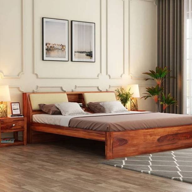 Gouravgenic Handicraft Rosewood (Sheesham) Solid Wood King Bed