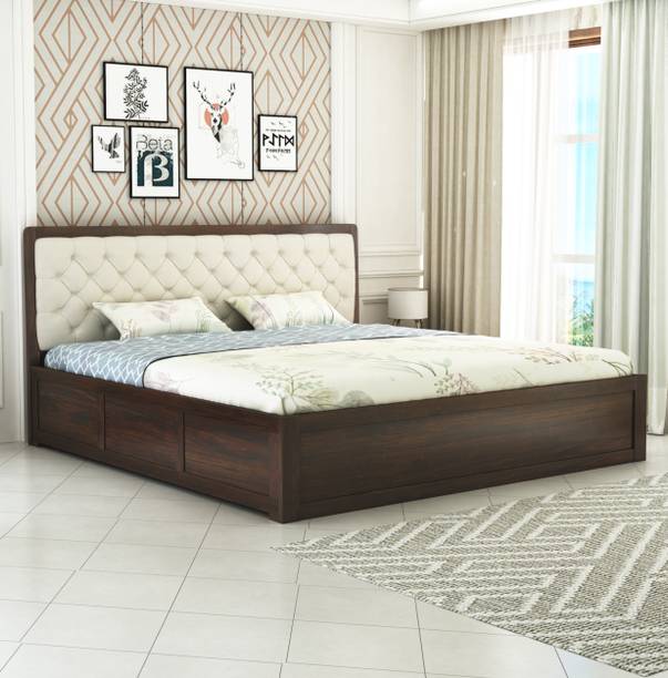 Suncrown Furniture Vedura Sheesham |Palang|Cot with Storage for Bedroom|Hotel|Living Room Solid Wood King Box Bed, 208.28 cm x 187.96 cm (6.83 ft x 6.17 ft)