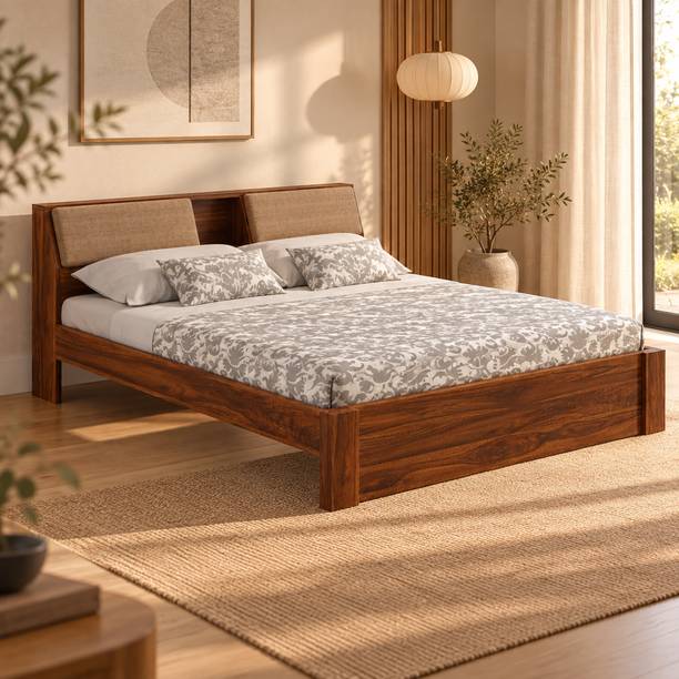 Ganpati Arts Mayor Without Storage Sheesham Wood Bed/Cot | Solid Wood Queen Bed, 223.52 cm x 157.48 cm (7.33 ft x 5.17 ft)