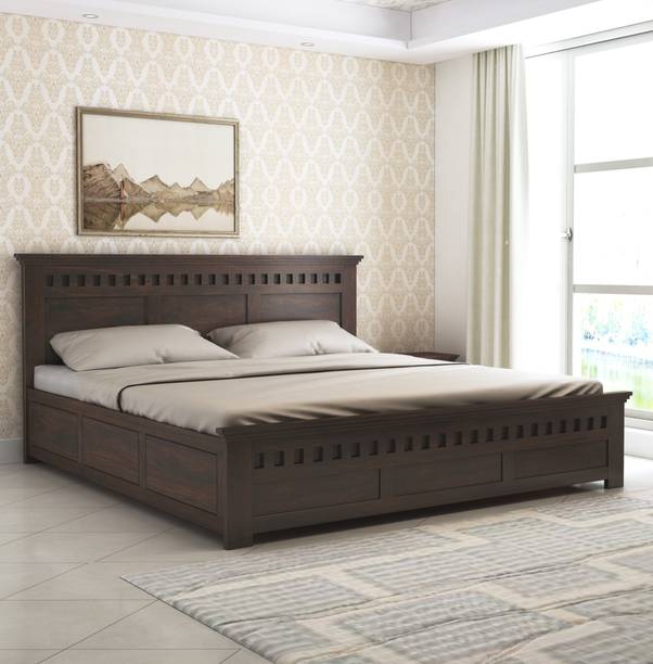SUNCROWN Echowood Sheesham |Palang|Cot with Storage for Bedroom|Hotel|Living Room Solid Wood King Box Bed
