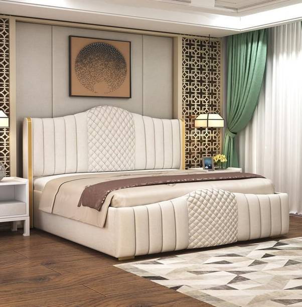 Phirkcraft King Size Modern Upholstered Bed with Box Storage for Bedroom | Solid Wood Bed Solid Wood Double Box Bed, 213.36 cm x 190.5 cm (7.0 ft x 6.25 ft)