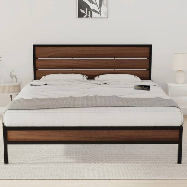 HoneyTouch Elvo Queen Size Bed Frame | No Assembly Required | (5x6.5ft ) Metal Queen Bed