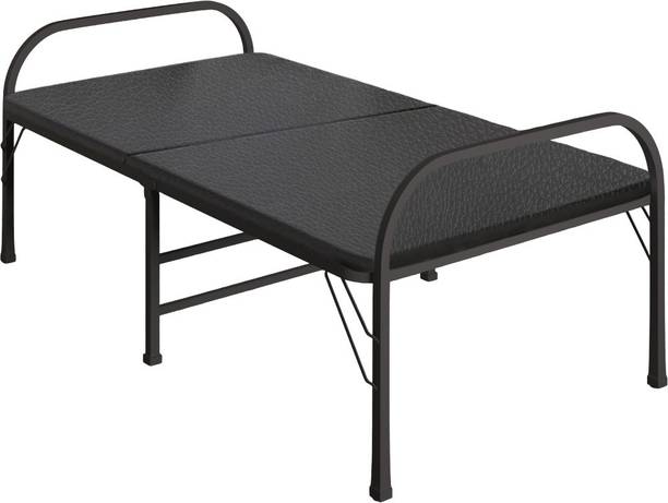 FURNIMAX Foldable Bed for Guests Metal Single Bed