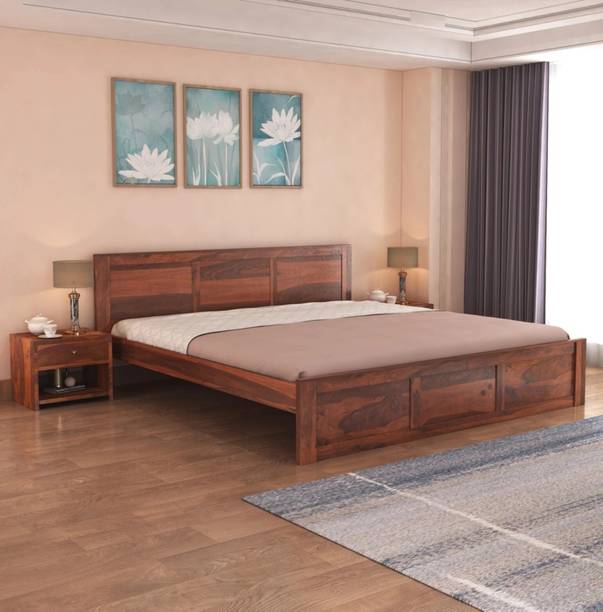 GOYALINTERIOR Sheesham Wood Bed/Palang/Cot Without Storage for BedRoom/Home/Hotel/Living Room Solid Wood Queen Bed