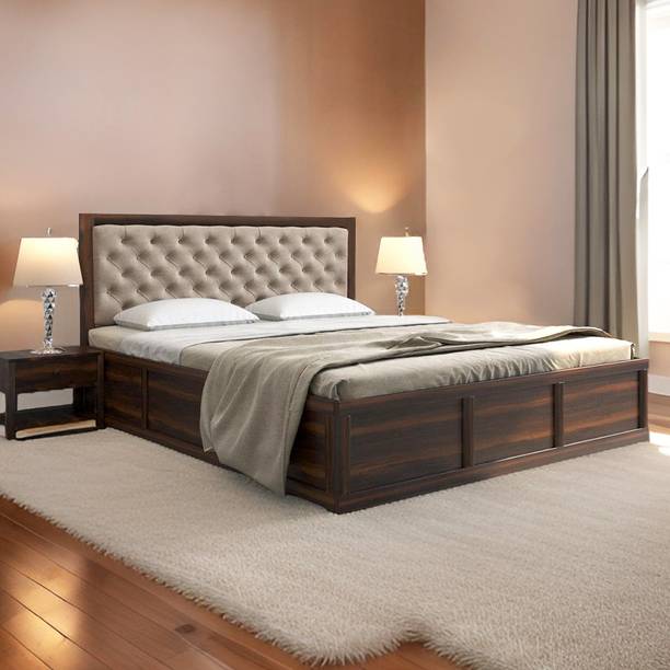 DriftingWood Dolvi King Size Bed With Storage | Wooden Double Bed Cot Bed with Box Storage Solid Wood King Box Bed