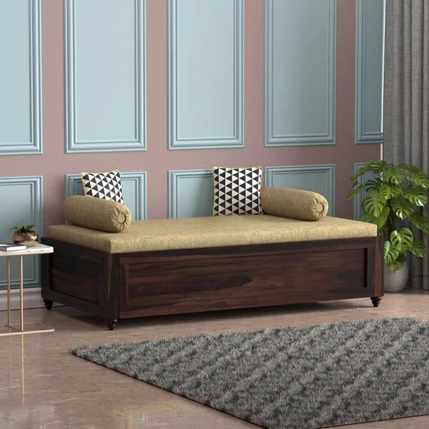 Banshi Solid Sheesham Wood Diwan / Single Bed with Storage Box |Heavy Duty Wooden Frame Solid Wood Single Box Bed, 90 cm x 174 cm (2.95 ft x 5.71 ft)