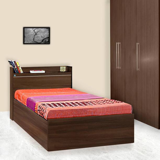 Delite Kom Cherry Single Bed (83x37") | with Box & Headboard Storage | Assembly Included | Engineered Wood Single Box Bed