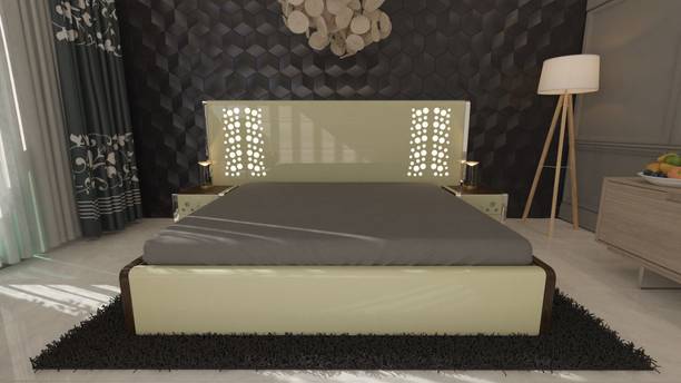 ardasinterior Net Bed with Side Table Solid Wood King Hydraulic, Box, Drawer Bed