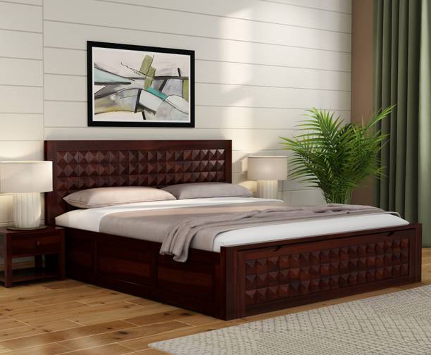 PlusOne Solid Wood King Drawer, Box Bed