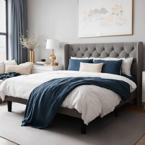 EWOOD Sheesham Wood King Bed/Wooden Cot/Wooden Without Storage Bed For Bedroom/Hotel Solid Wood King Bed, 206 cm x 190 cm (6.76 ft x 6.23 ft)