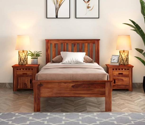 GOKUL ARTS Single Solid Sheesham Wood Bed for Bedroom | Bed Without Storage | Wooden Bed | Solid Wood Single Bed