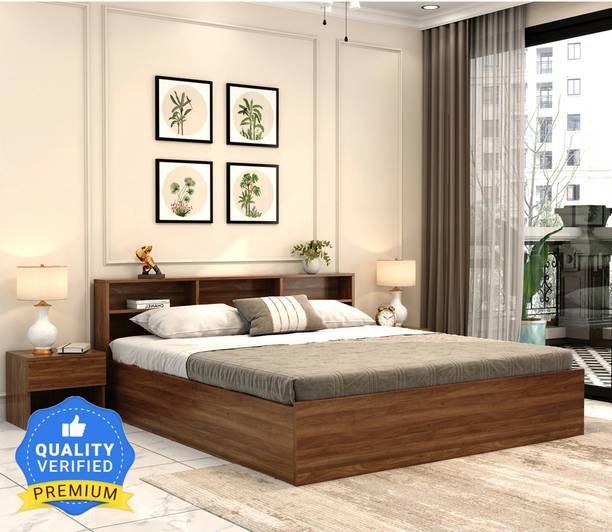 Wooden Street Barriss Bed With Box Storage For Bed Room/Gest Room Engineered Wood King Box Bed