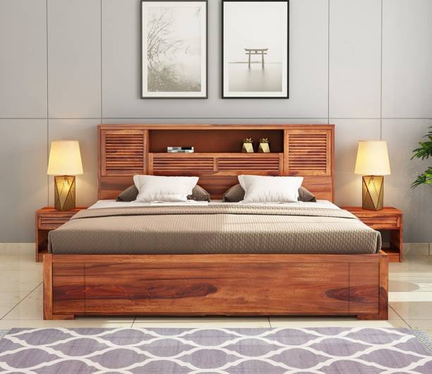 Flipkart Perfect Homes Solid Wood Queen Drawer Bed