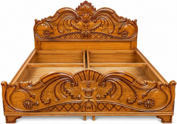 JKNFURNITURE Solid Wood Double NA Bed, 198 cm x 158 cm (6.5 ft x 5.18 ft)