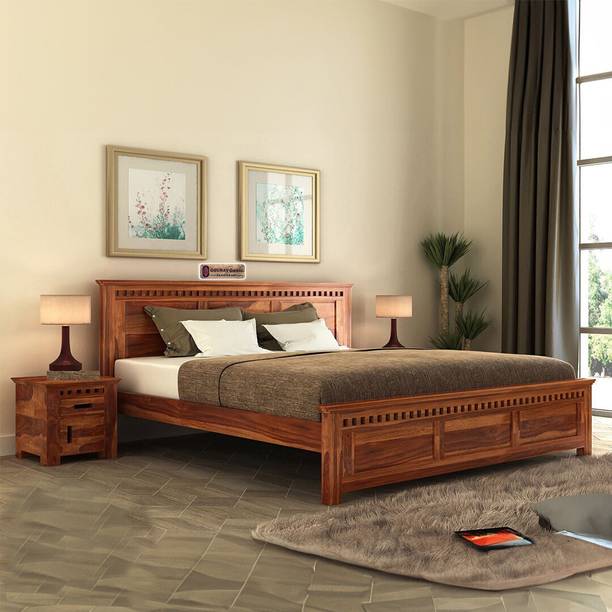 Gouravgenic Handicraft Rosewood ( Sheesham ) Solid Wood Queen Bed