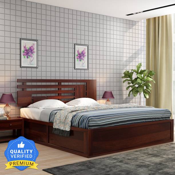 PlusOne Borneo Solid Wood King Hydraulic Bed