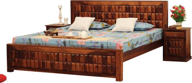 ROYAL FINISH Celiko King Size(72"x78") Without Storage,12-Month Warranty,Single Bedside Solid Wood King Bed