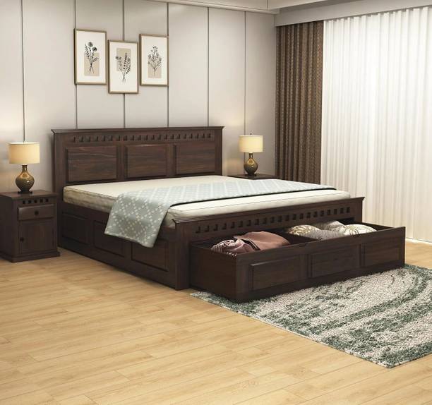 SONA ART & CRAFTS Kuber Sheesham Wood King Size Bed Drawer Storage Solid Wood King Drawer Bed, 208 cm x 190 cm (6.82 ft x 6.23 ft)