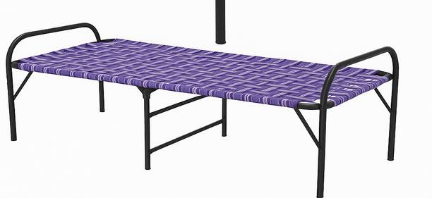 Hmt Enterprise Foldable Single Bed Cot with Heavy Duty Metal Frame & Premium Nylon Weaving Metal Single Bed, 85 cm x 84 cm (2.79 ft x 2.76 ft)