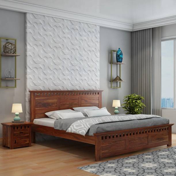 WOODENJOY Sheesham Wood King Bed/Wooden Cot/Wooden Bed Without Storage Bed For Bedroom Solid Wood King Bed